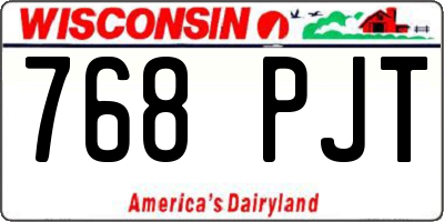 WI license plate 768PJT