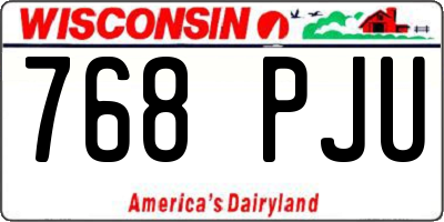 WI license plate 768PJU