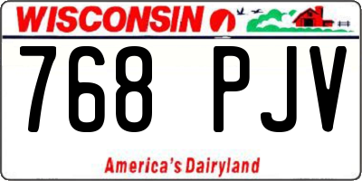WI license plate 768PJV