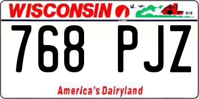 WI license plate 768PJZ