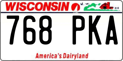 WI license plate 768PKA