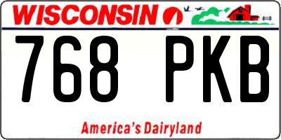 WI license plate 768PKB