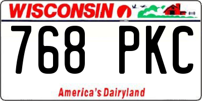 WI license plate 768PKC