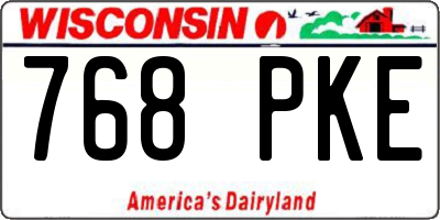 WI license plate 768PKE
