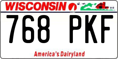 WI license plate 768PKF
