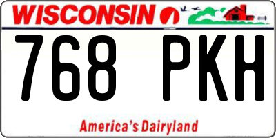 WI license plate 768PKH