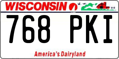 WI license plate 768PKI