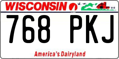 WI license plate 768PKJ