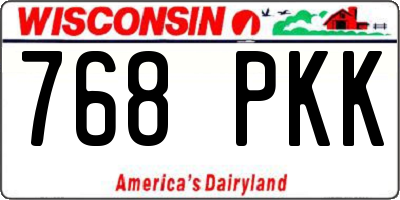 WI license plate 768PKK
