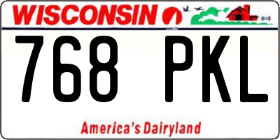WI license plate 768PKL