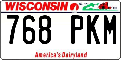 WI license plate 768PKM