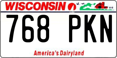 WI license plate 768PKN