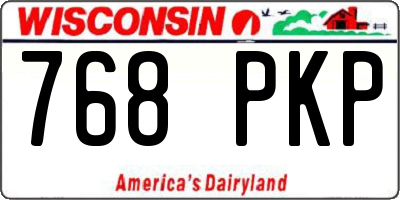 WI license plate 768PKP