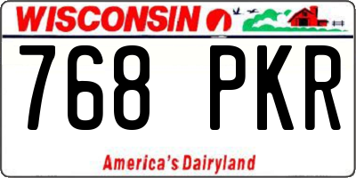 WI license plate 768PKR