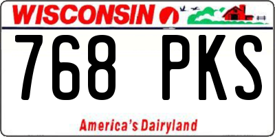 WI license plate 768PKS