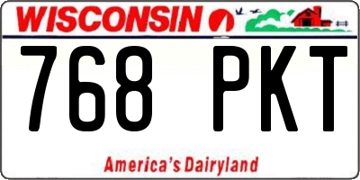 WI license plate 768PKT