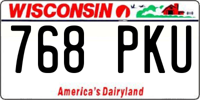 WI license plate 768PKU