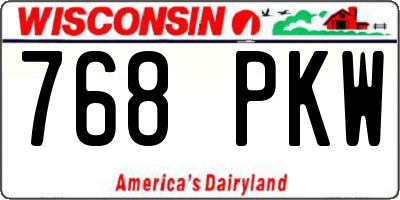 WI license plate 768PKW