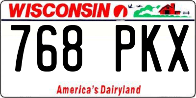 WI license plate 768PKX
