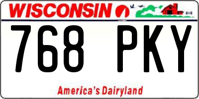 WI license plate 768PKY