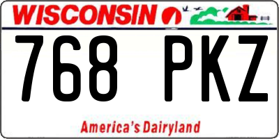 WI license plate 768PKZ