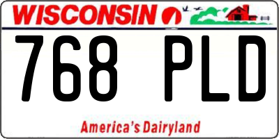 WI license plate 768PLD