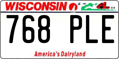 WI license plate 768PLE