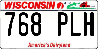 WI license plate 768PLH