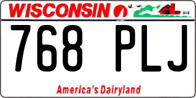 WI license plate 768PLJ