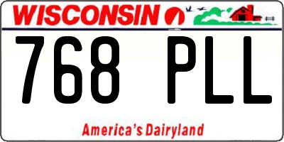 WI license plate 768PLL