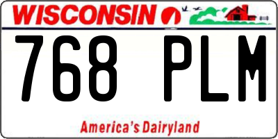 WI license plate 768PLM