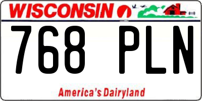 WI license plate 768PLN