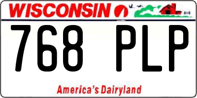 WI license plate 768PLP