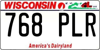 WI license plate 768PLR