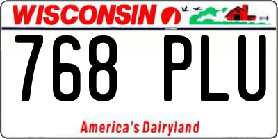 WI license plate 768PLU