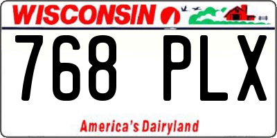 WI license plate 768PLX
