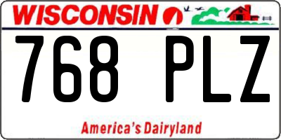 WI license plate 768PLZ