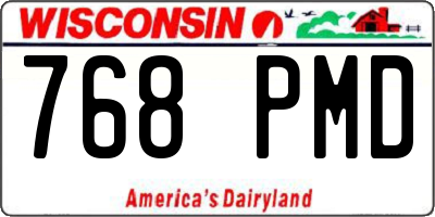 WI license plate 768PMD