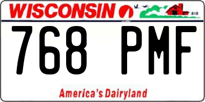 WI license plate 768PMF