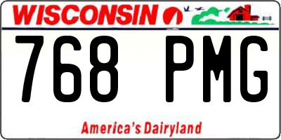WI license plate 768PMG
