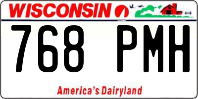 WI license plate 768PMH