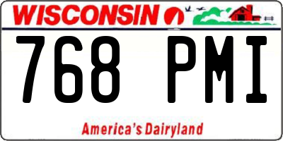 WI license plate 768PMI