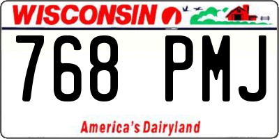 WI license plate 768PMJ