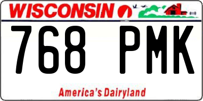 WI license plate 768PMK