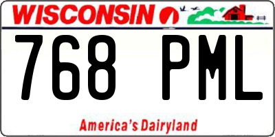 WI license plate 768PML