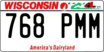 WI license plate 768PMM