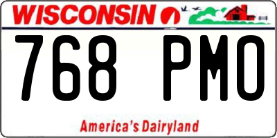 WI license plate 768PMO