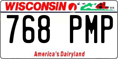 WI license plate 768PMP