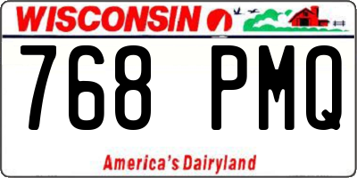WI license plate 768PMQ