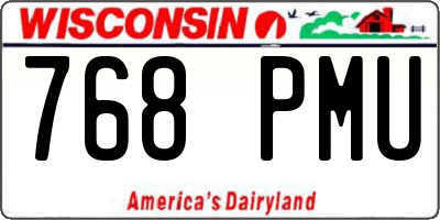 WI license plate 768PMU